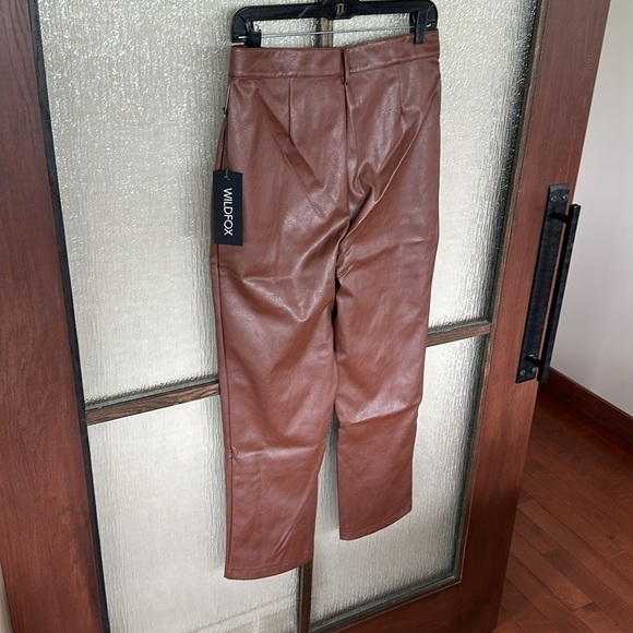 Wildfox Princess Seams Split Hem Faux Leather Pants size large NWT - Picture 7 of 7